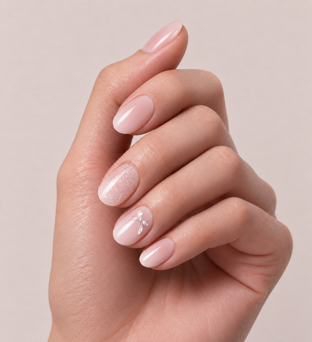 Veil Wing — Ein zartes Rosé mit einem Akzent aus Glitzer.