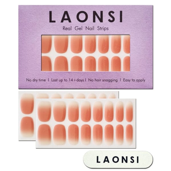 Gel Nail Strips – Light Pink Color Change | Laonsi Peach Beach - Image 10