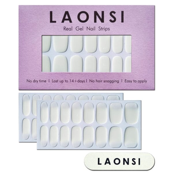 Gel Nail Strips – Classic White | Laonsi Cloud Bread - Image 9