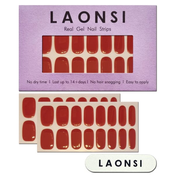 Gel Nail Strips – Classic Red | Laonsi Fairy Drop - Image 7