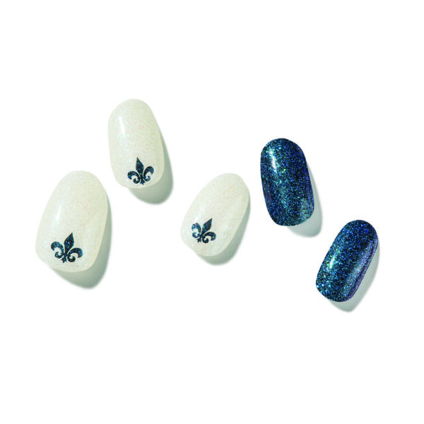 Gel Nail Strips – Blue, White Glitter | Laonsi Novel Grace - Image 3